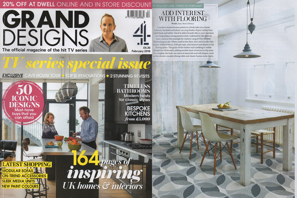 Grand Designs magazine featuring Lindsey Lang terazzo tiles