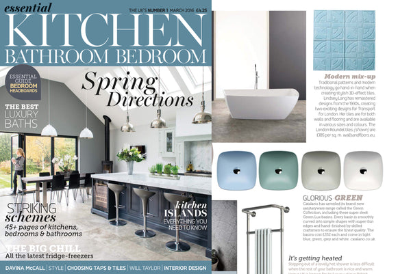 Kitchen Bathroom & Bedroom Magazine - UK feature on Lindsey Lang cement tiles.
