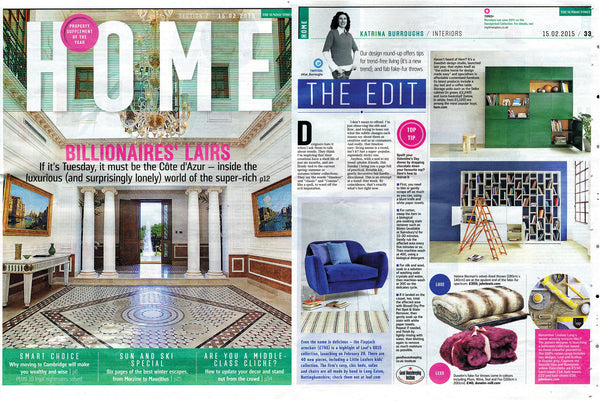 HOME in The Sunday Times - UK - England - London feature on Lindsey Lang