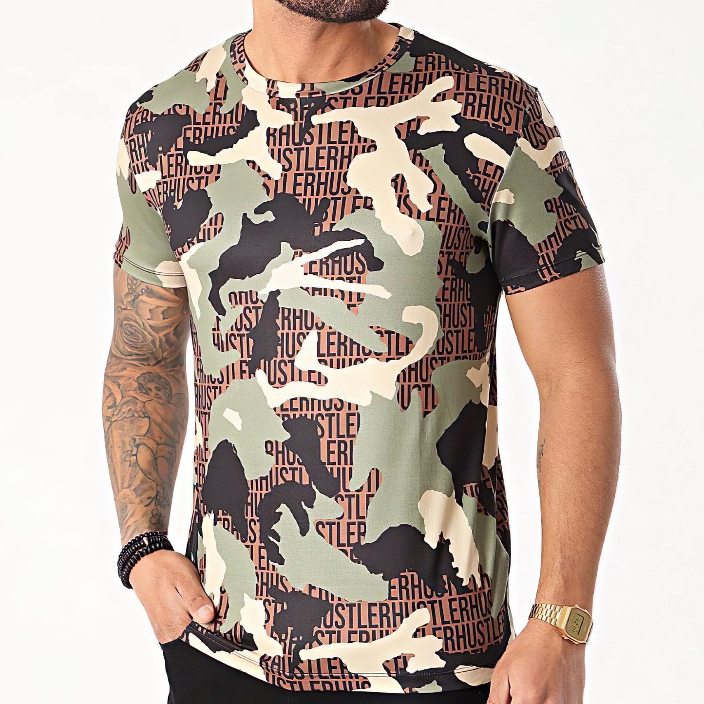 Uniplay Tee Shirt Camouflage UY587 Vert Kaki - Street'Style