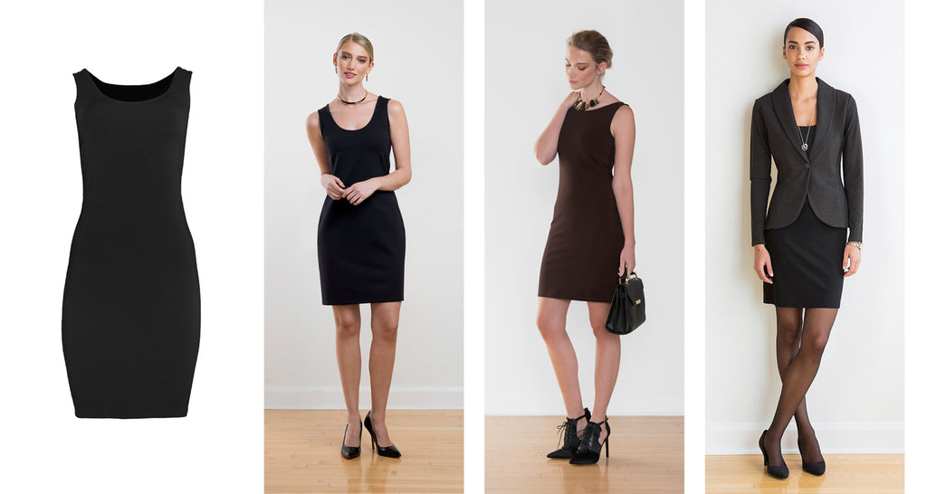 Yara dress shown in 3 different outfits