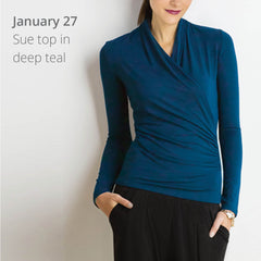 On January 27 Michelle wore the Sue top in deep teal