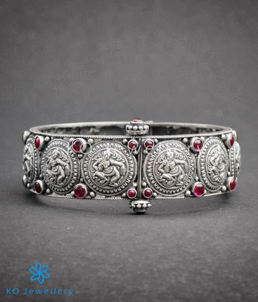 The Apsara Silver Bracelet (Oxidised 