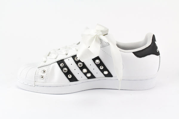 Adidas Superstar Personalizzate Strass \u0026 Lacci Raso – Ballo Da Sola