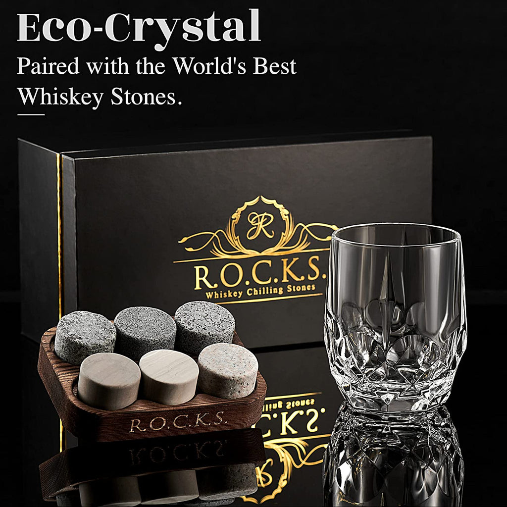 Whiskey Vodka Set Decanter 23 oz & 6 Tumblers 10oz Bohemian Crystal Glass 