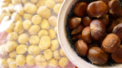 Frozen and peeled fresh chestnuts from Chestnut Charlie's