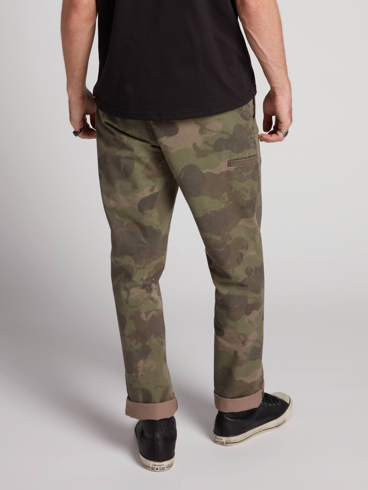 Frickin Regular Chino Pants W/ Cell Phone Pocket In Camouflage, Back View