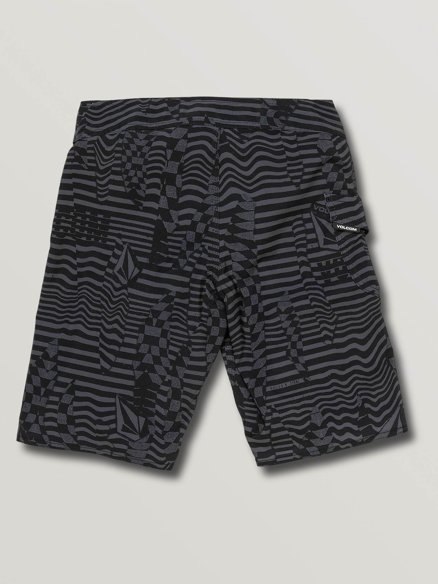 Big Boys Logo Shifter Mod Boardshorts In Asphalt Black, Back View