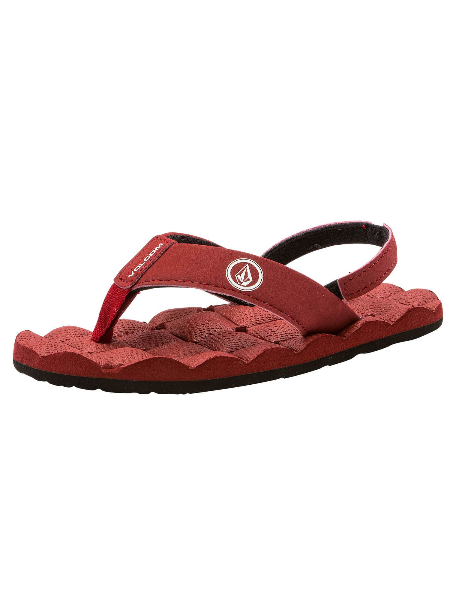 Little Boys Recliner Sandals In Crimson, Back View