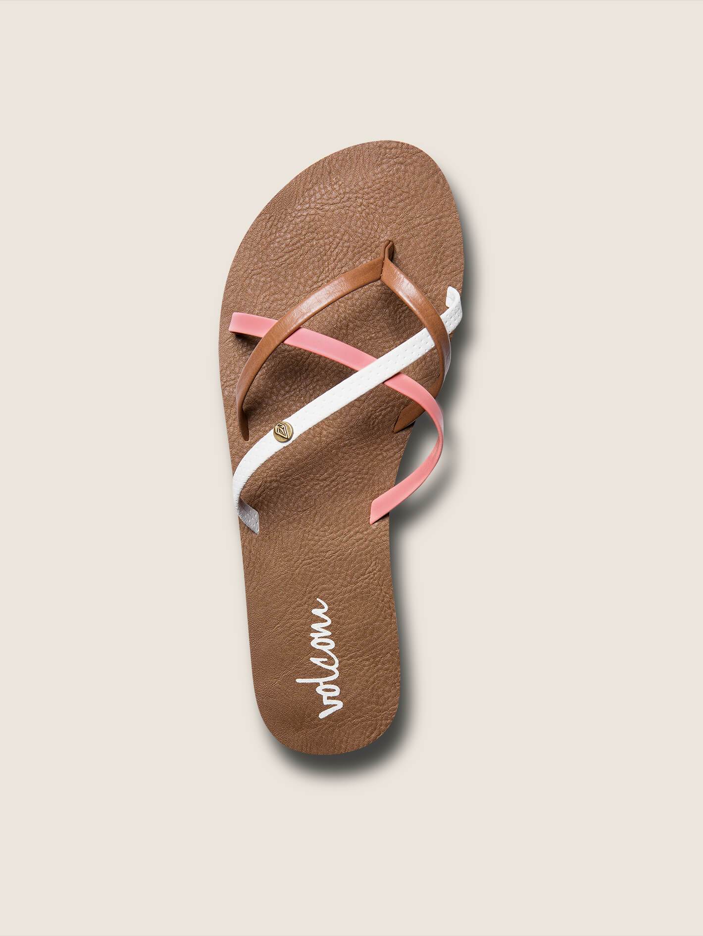 New School Sandals In Coral, Alternate View