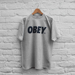 Obey Font T-Shirt Grey