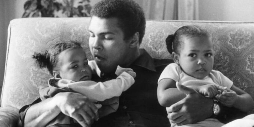 Mohammed Ali et ses deux filles dont Laila Ali