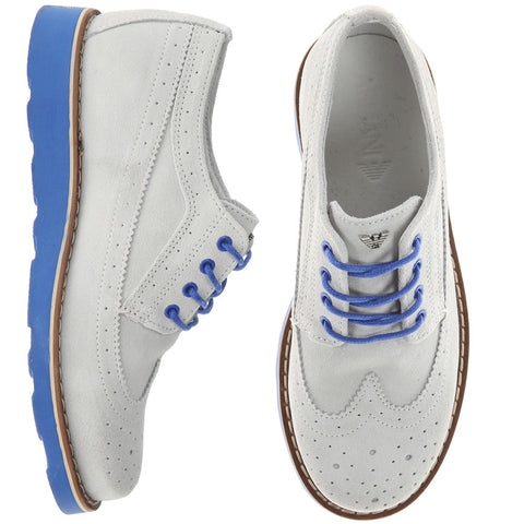 Armani Junior: Boys Grey and Blue Dress Shoes 136 USD 200 In Stock ...