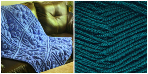KIT PETROLEUM BLUE (Solid Colorful) - Embossed Leaves BLANKET
