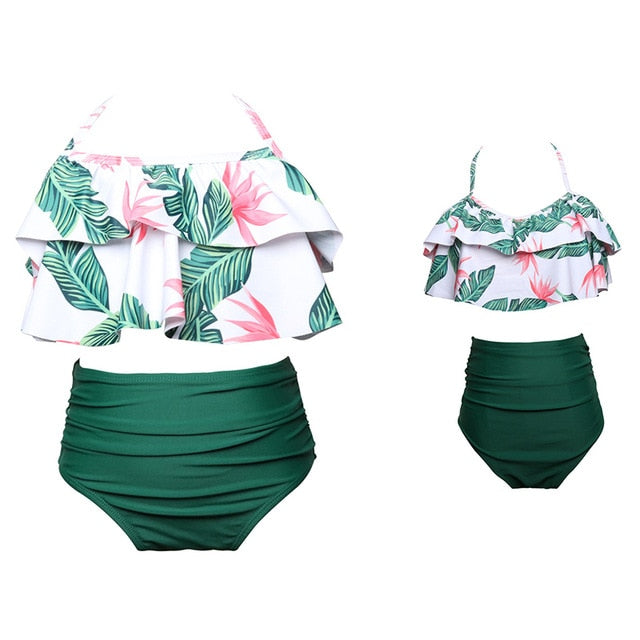 matching bathing suit mother baby