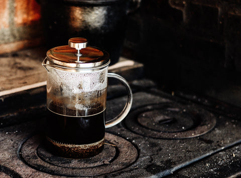 French press on stovetop