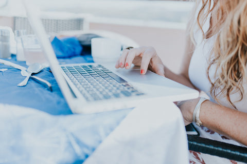 Woman using computer