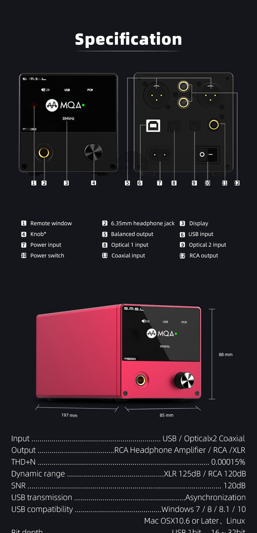 SMSL M500 MQA DAC