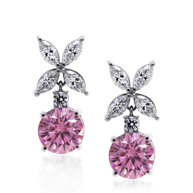 Jasmine Chicory Pink Round Drop Earrings