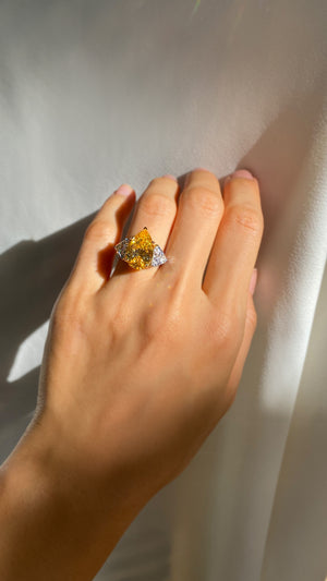 Canary Pear Trilogy Ring