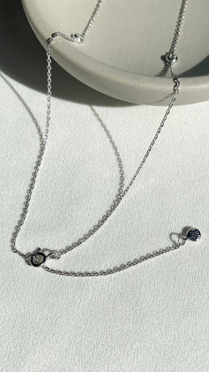 Emile Sapphire Blue Pear Borderset Pendant Necklace