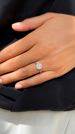 Rosey Round Solitaire Ring
