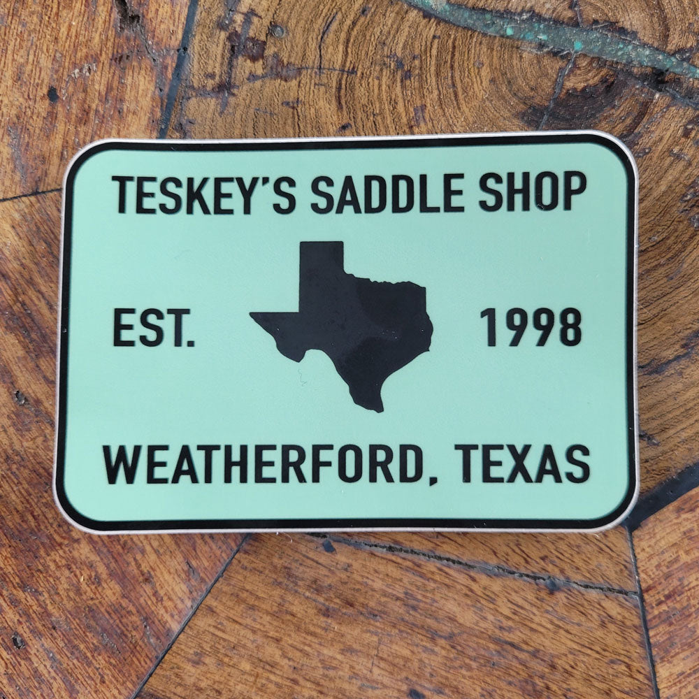 Teskey's 1998 Saddle Shop Sticker Green/Black TESKEY'S GEAR - Stickers Sticker Mule   