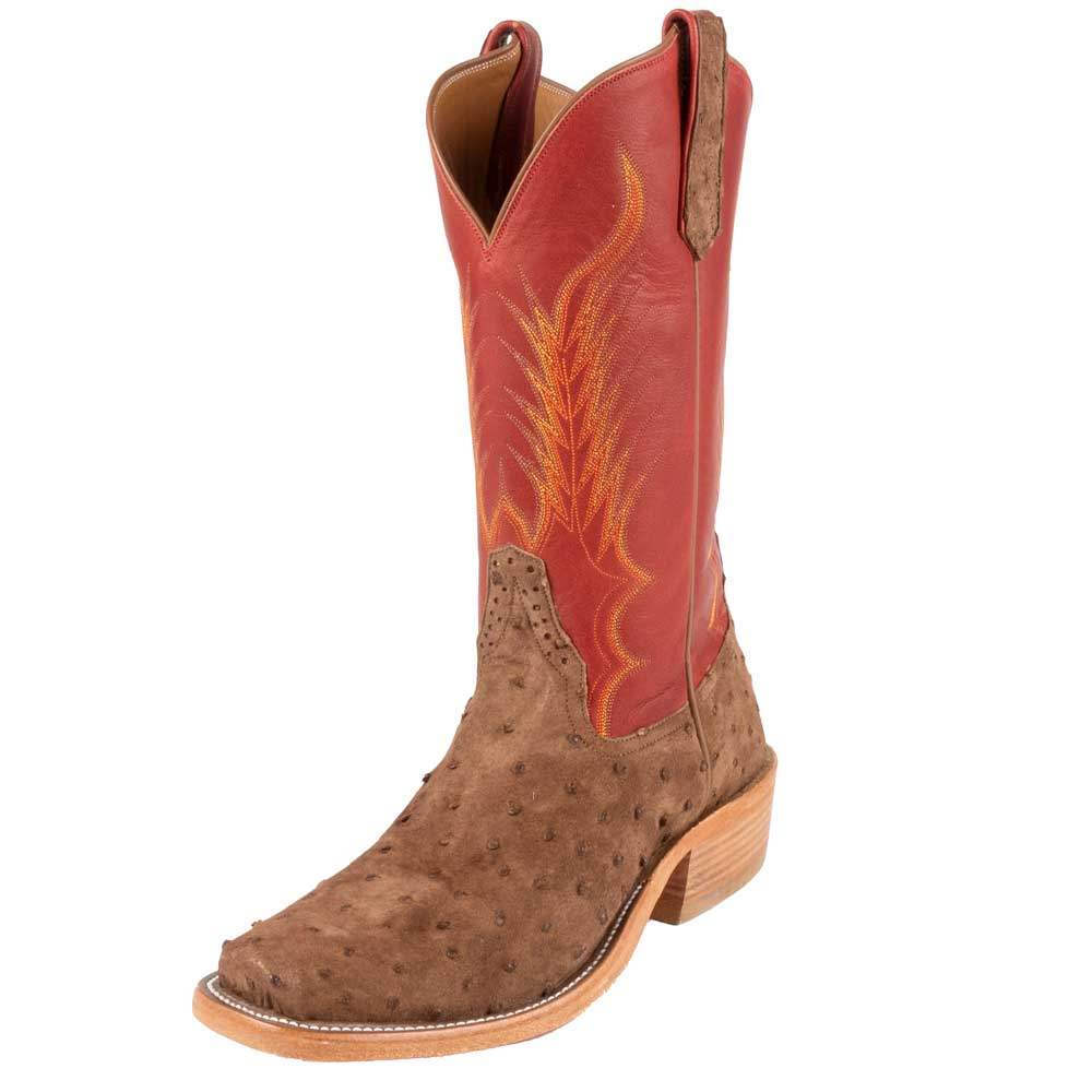 Rios of Mercedes Tobacco Suede Full Quill Ostrich Boot MEN - Footwear - Exotic Western Boots RIOS OF MERCEDES BOOT CO.   