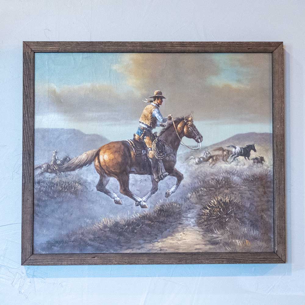 Cowboy Oil Painting Collectibles Teskeys   