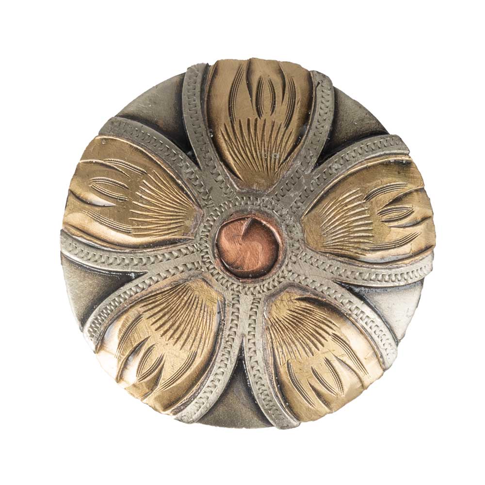 Antique & Gold Flower Concho Tack - Conchos & Hardware - Conchos Teskey's 1 1/2" Chicago Screw 