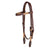 Teskey's Basket Stamped Natural Rawhide Browband Headstall Tack - Headstalls - Browband Teskey's Heavy oil  