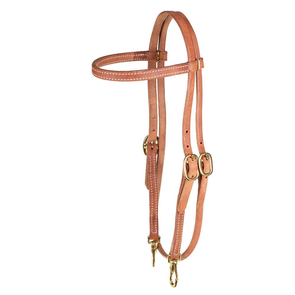 Teskey's Browband Headstall with Snaps Tack - Headstalls - Browband Teskey's Light Oil  