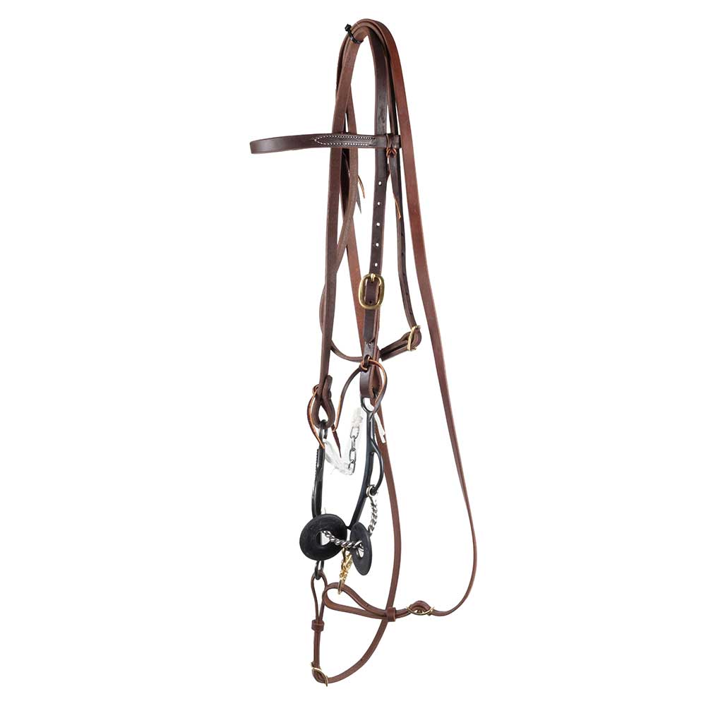 NEW BRIDLE RIG WITH SLIDING GAG BIT Sale Barn MISC Browband/Roping Reins  