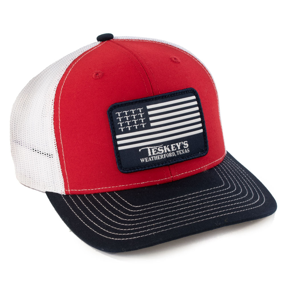 Teskey's T Flag Logo Cap - Red/White/Navy TESKEY'S GEAR - Baseball Caps RICHARDSON   