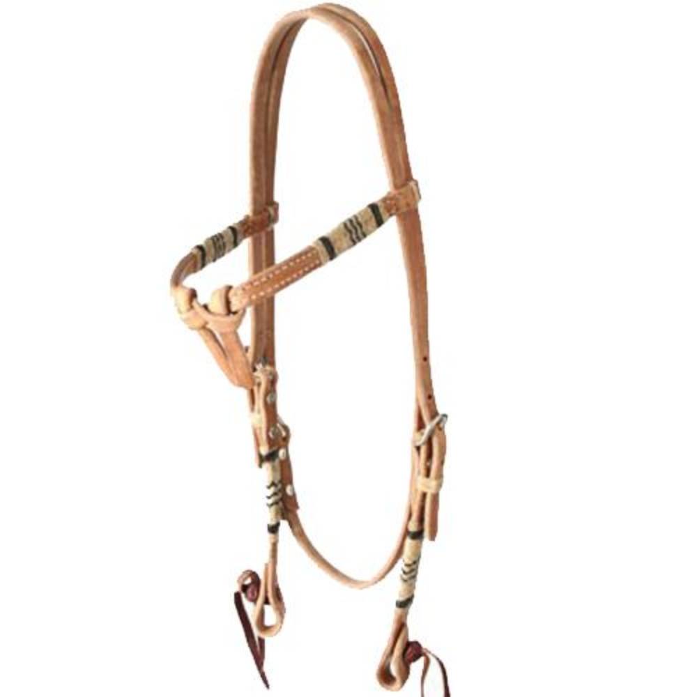 Teskey's Browband Headstall with Rawhide Accents Tack - Headstalls - Browband Teskey's Natural  