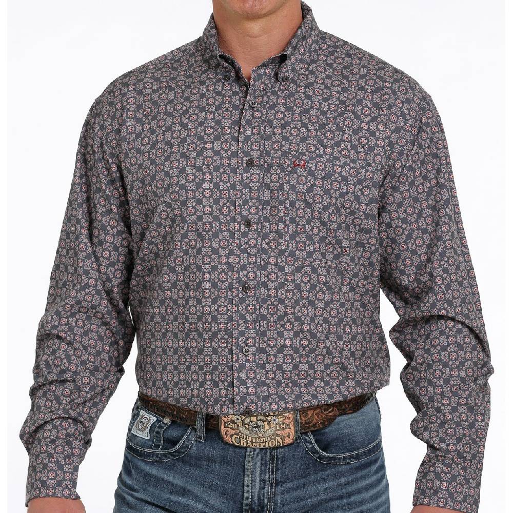 Cinch Arenaflex Geo Print Button Shirt MEN - Clothing - Shirts - Long Sleeve Shirts CINCH   
