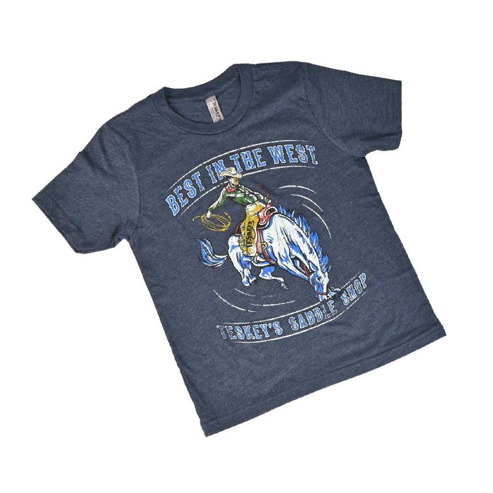 Teskey's Youth Best In the West Tee - Midnight Navy TESKEY'S GEAR - Youth SS Shirts OURAY SPORTSWEAR   