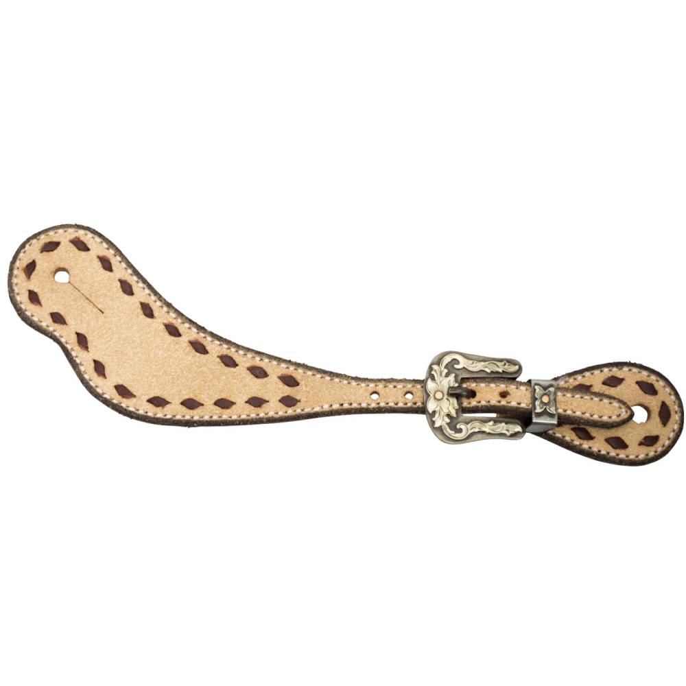 Youth Roughout Saddle Leather Buckstitched Spur Straps Tack - Bits, Spurs & Curbs - Spur Straps COWBOY TACK   