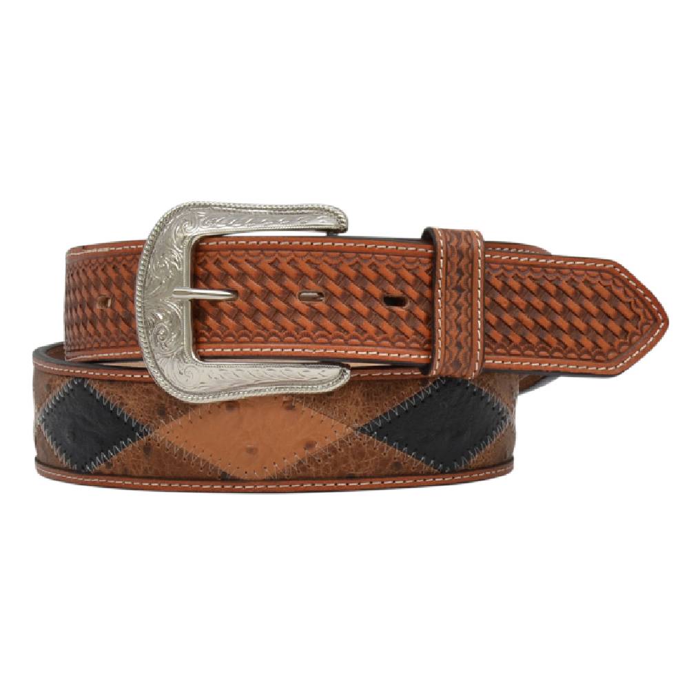Ostrich Patchwork Belt MEN - Accessories - Belts & Suspenders M&F WESTERN PRODUCTS NAT 34 