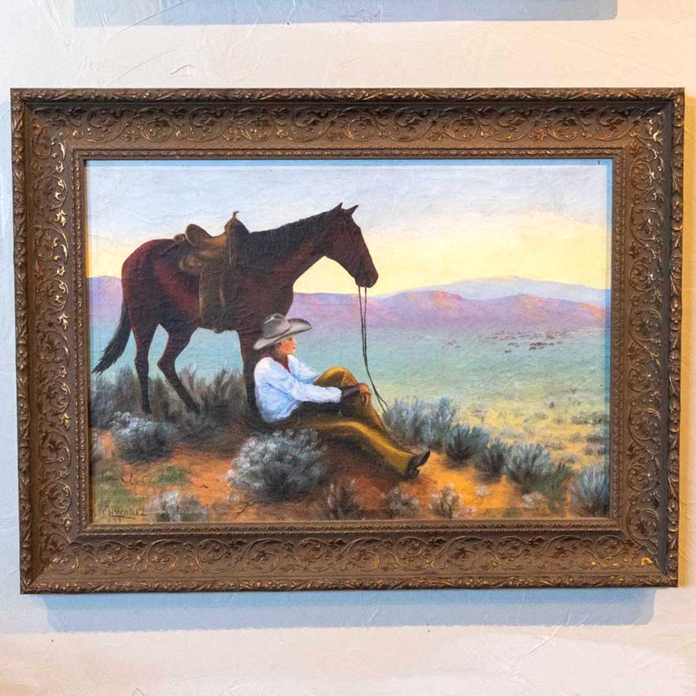 1930s Cow Hand Oil Painting Collectibles Teskeys   