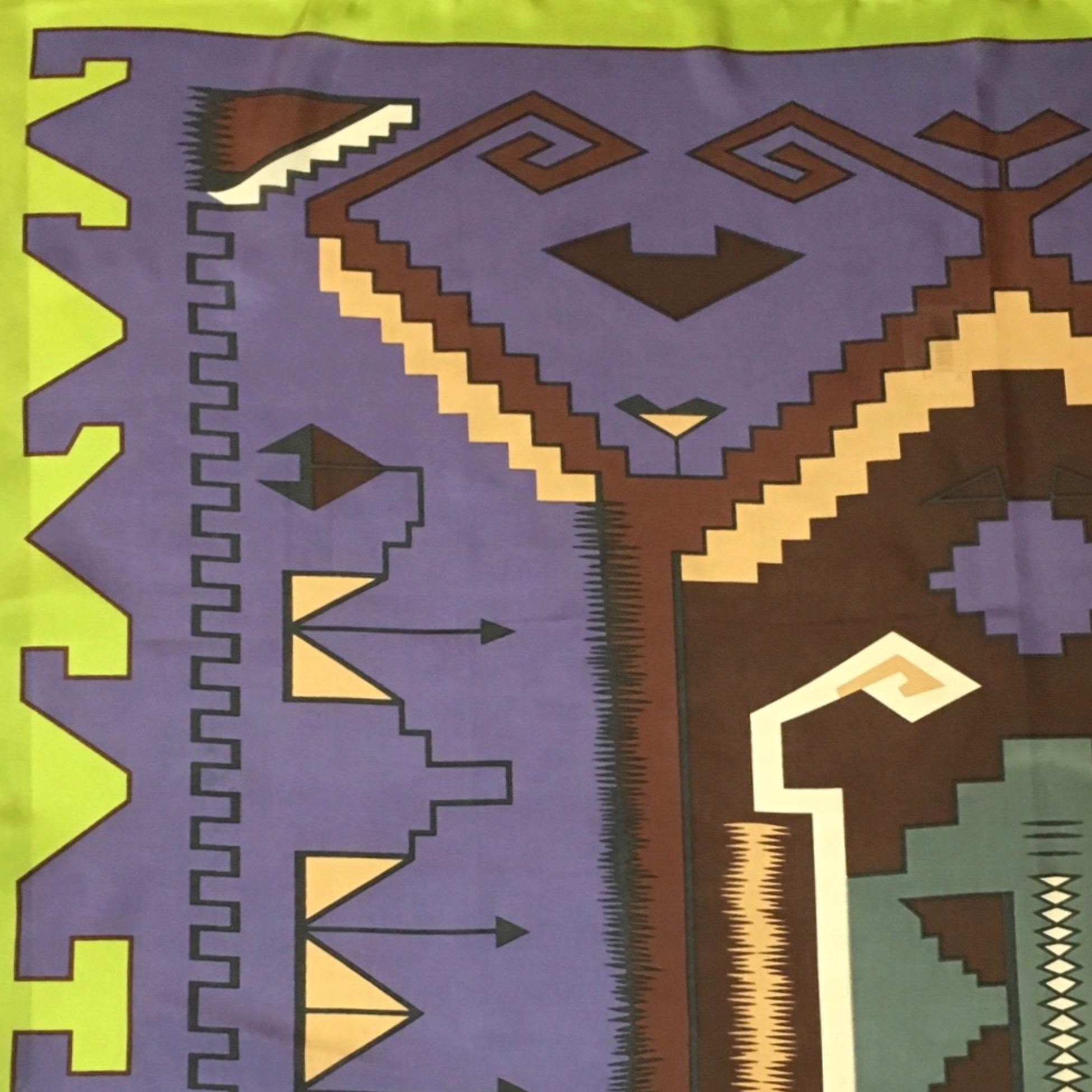 #13 Southwest Silk Scarf - Purple/Lime ACCESSORIES - Additional Accessories - Wild Rags & Scarves WYOMING TRADERS   