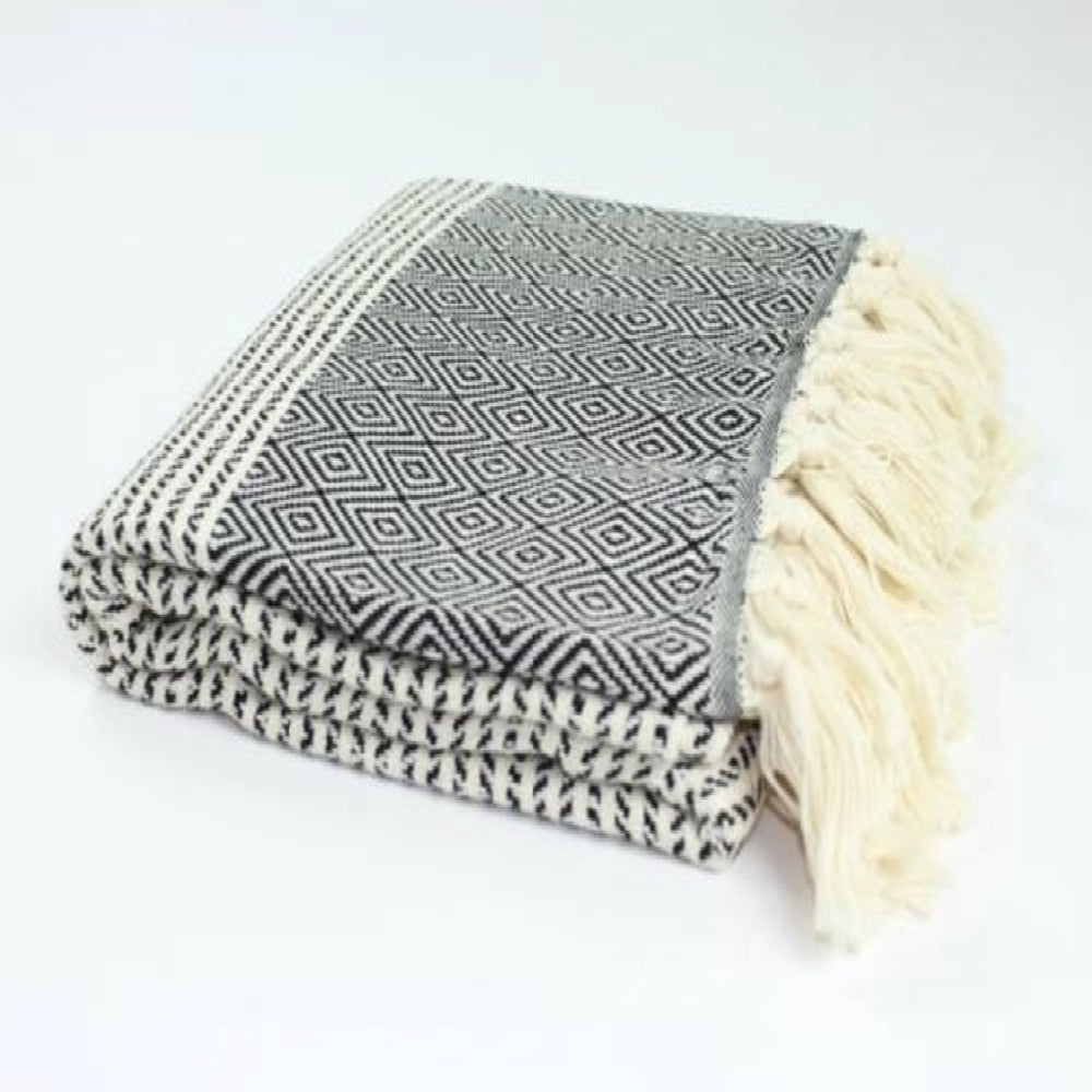 Turkish Linen & Towels Striped Diamond Pattern Towel HOME & GIFTS - Bath & Body - Towels Turkish Linen & Towels   
