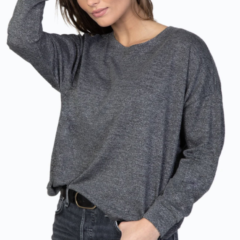 Dylan Shimmer Lux Dolman Crew Top WOMEN - Clothing - Sweaters & Cardigans DYLAN   