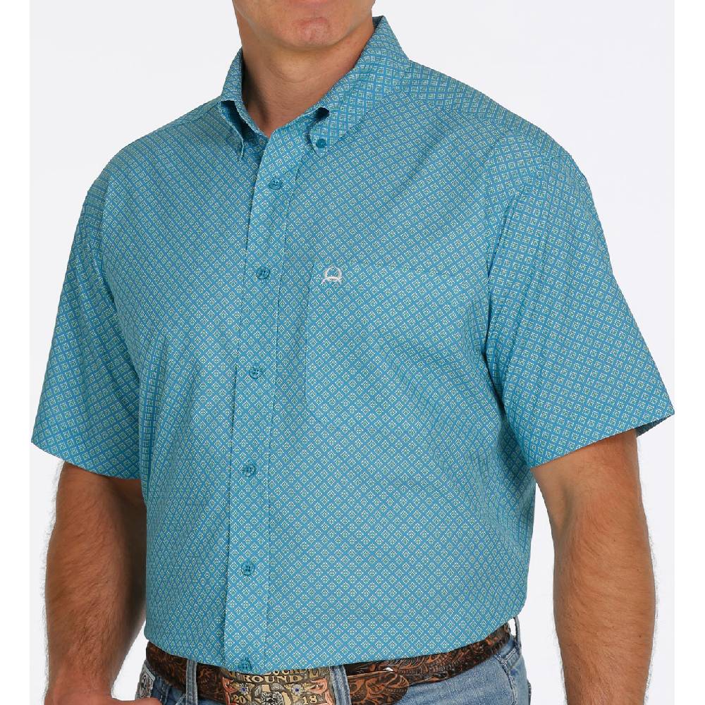 Cinch Arenaflex Geo Print Button Shirt MEN - Clothing - Shirts - Short Sleeve Shirts CINCH   