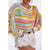 Cezele Color Block Tassel Trim Sweater WOMEN - Clothing - Sweaters & Cardigans Cezele   