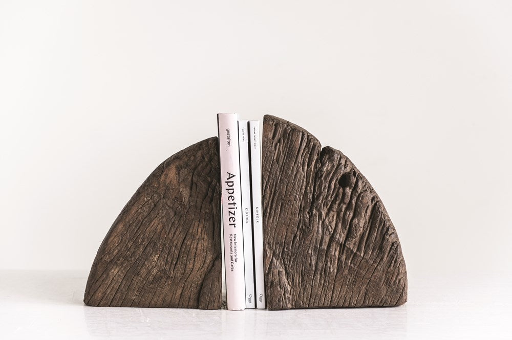 Found Wood Wheel Cog Bookends HOME & GIFTS - Home Decor - Decorative Accents Creative Co-op   