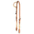 Teskey's Basket Stamped One Ear Headstall with Rawhide Tack - Headstalls - One Ear Teskey's Light Oil  
