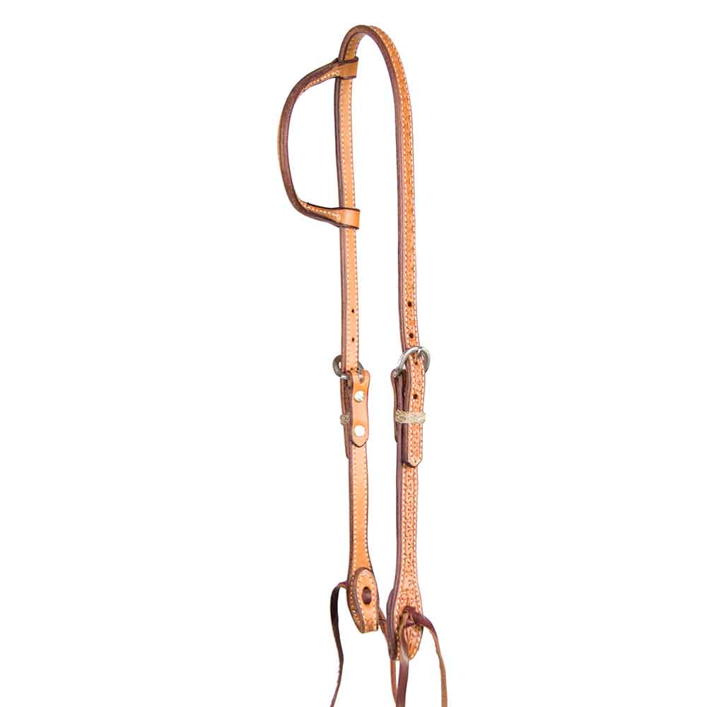 Teskey's Running W One Ear Headstall Tack - Headstalls - One Ear Teskey's Light Oil  