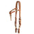 Teskey's Basket Stamped Crossover Headstall with Horse Hair Tassels Tack - Headstalls - Browband Teskey's Light Oil  