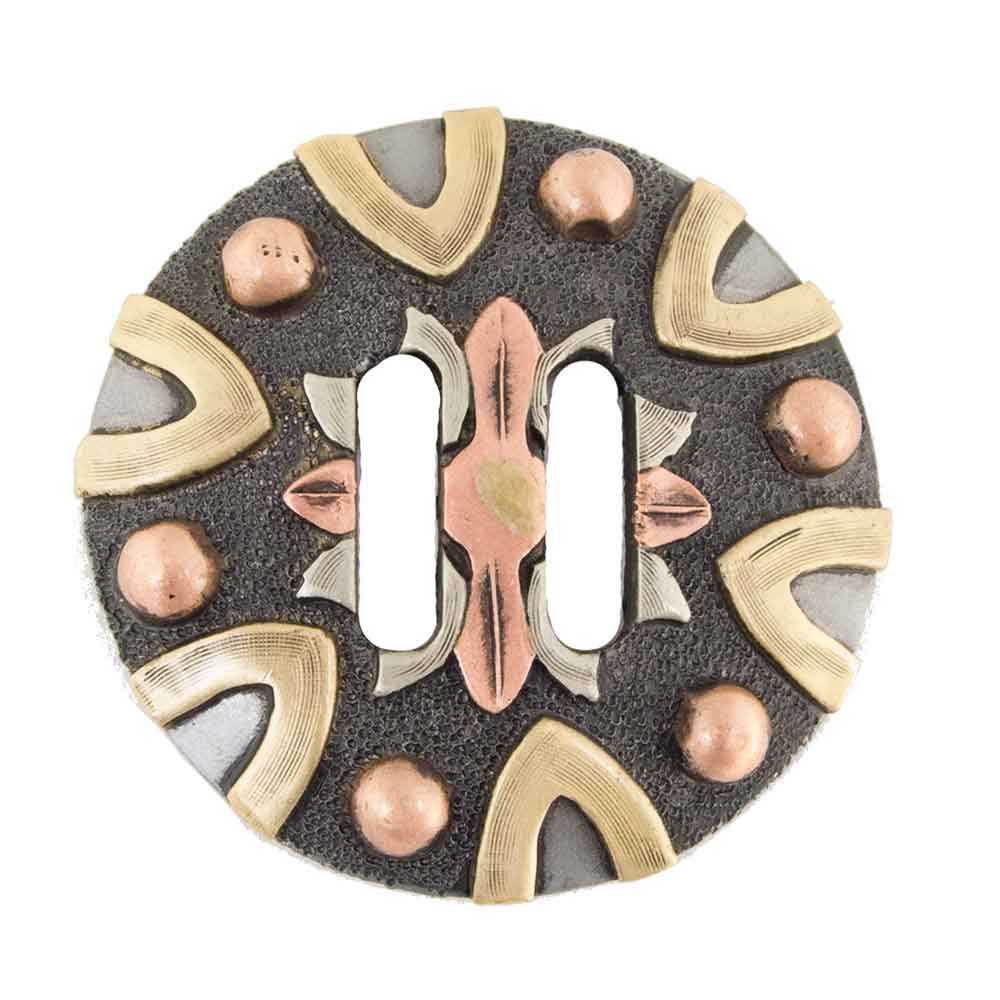 Slotted Gold And Copper Antique Concho Tack - Conchos & Hardware - Conchos Teskey's   